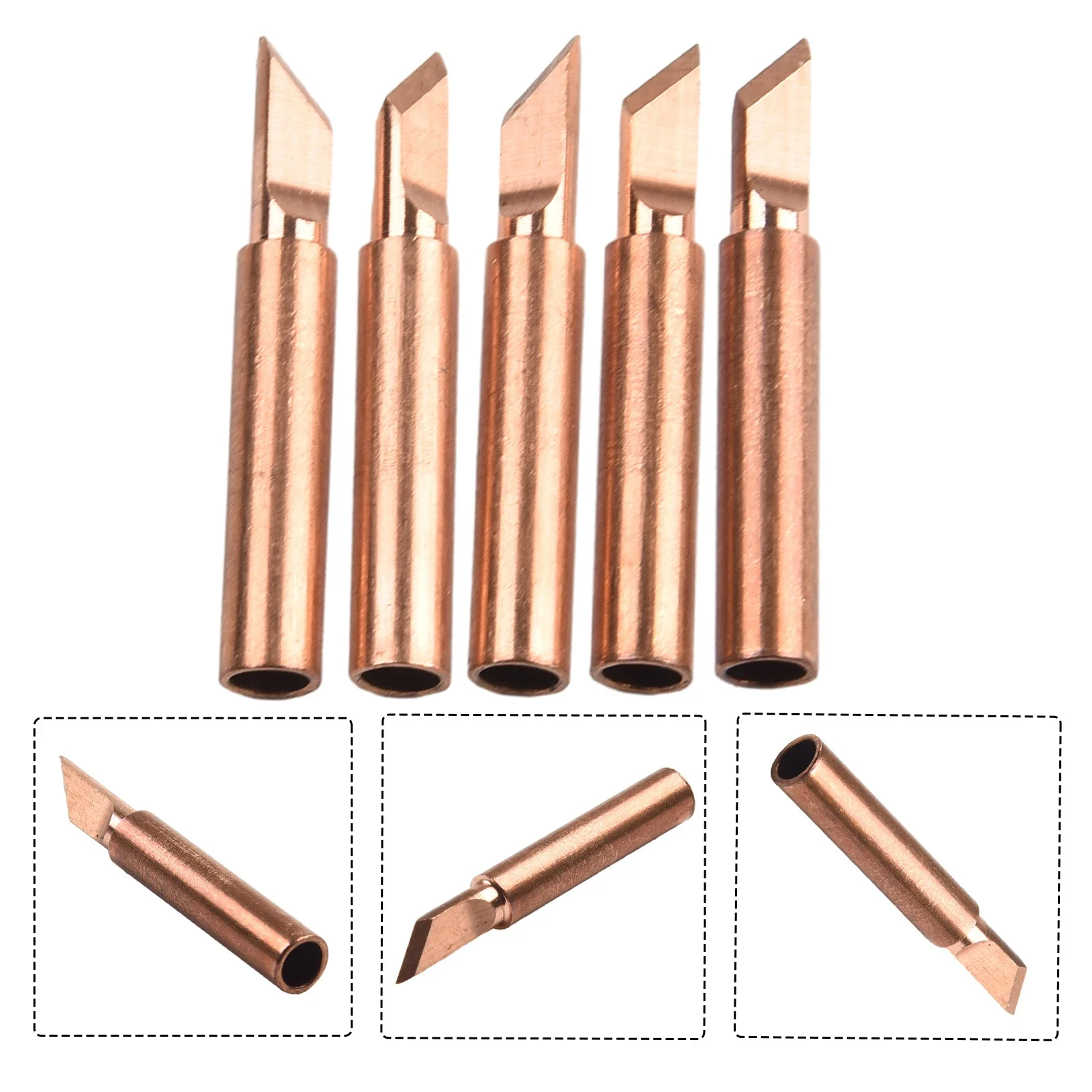 900M-T Copper Soldering Iron Tips Lead-free Welding Solder Tip 933.907.951 Pure Copper Soldering Iron Tips 200~480℃ Welding Part