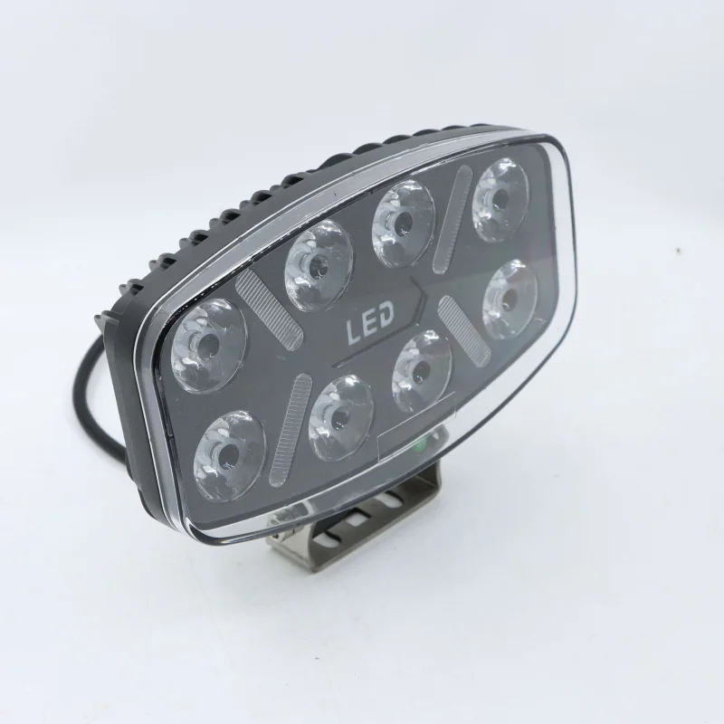 Universal 9-Inch Square Work Light with Daytime Running Lamp and Turn Signal LED Light White/Yellow Light 12v24v