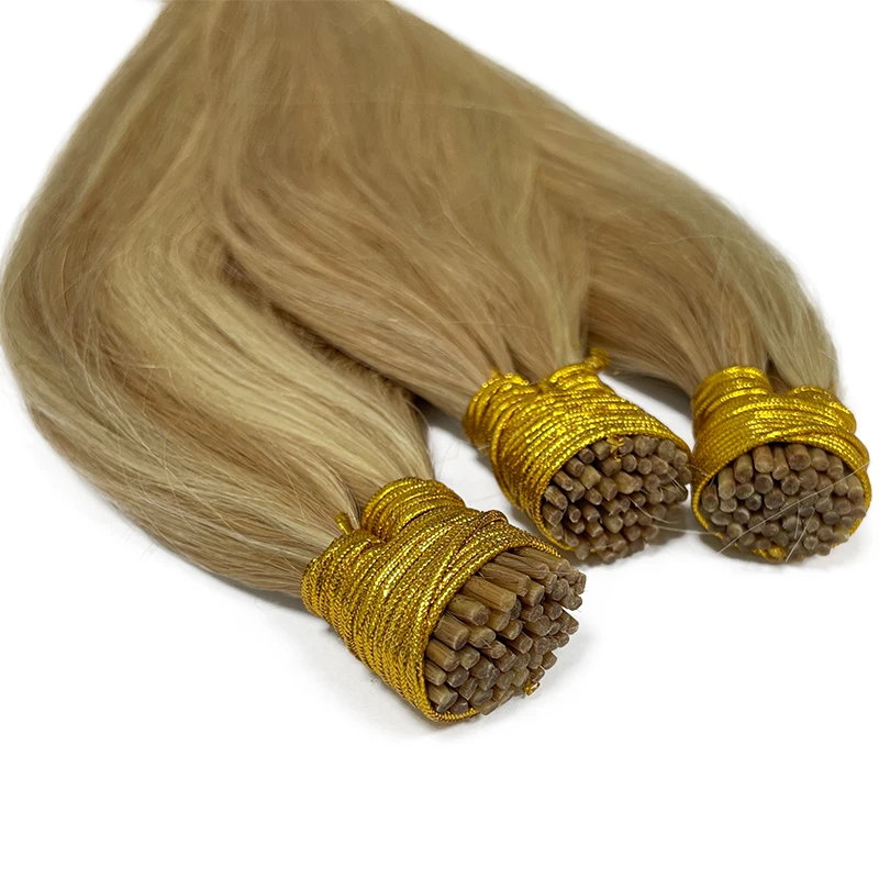 Extensión de cabello humano liso, pelo Natural Real, Color rubio degradado, 40g/50g, cápsula de queratina Fushion