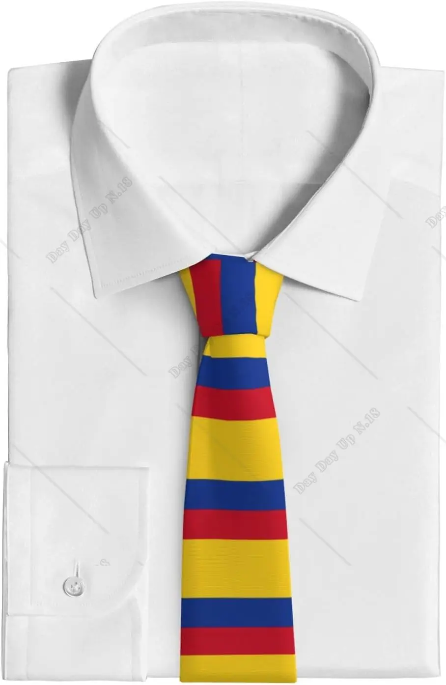 WURTON Flag of Colombia Print Men'S Neckties Tie,Funny Novelty Neck Ties Cravat for Groom Father and Groomsman