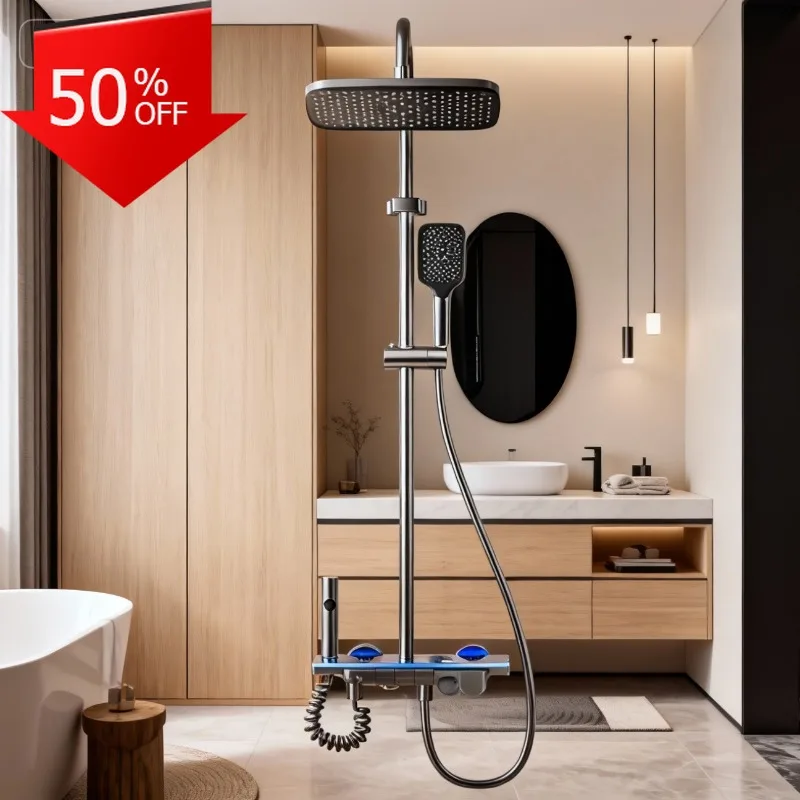 

Система душевого набора с дождевой насадкой, умные аксессуары для ванной комнаты, скрытая насадка для душа, межраспределительный кран, предметы термостата Ado