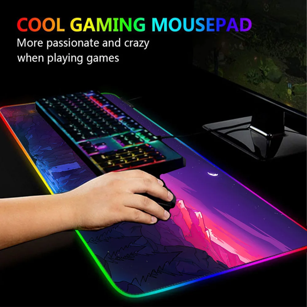 Imagem -02 - Gigante Personalizado Rgb Mousepad Mouse Pad de Jogo Grande com Lado Led Velocidade Extra Grande 500x1000 1200x600