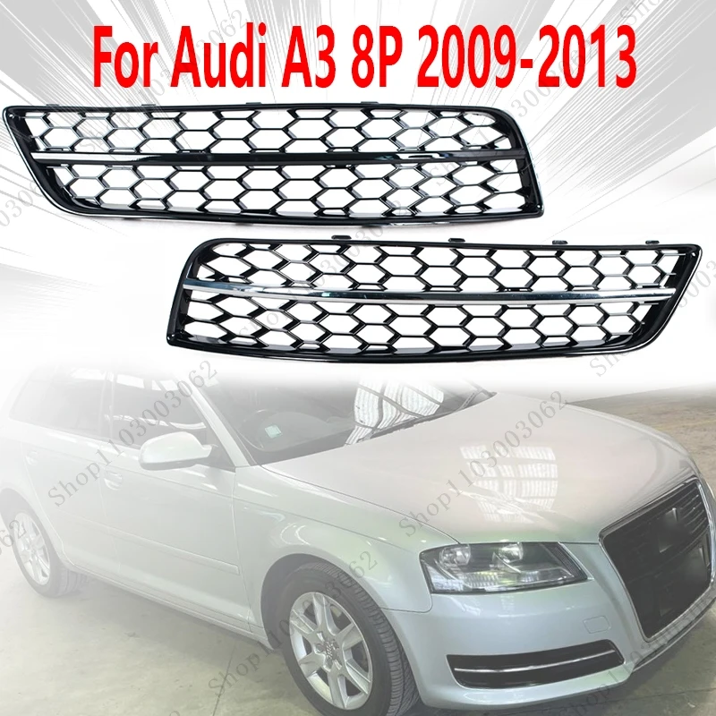 

Car Front Bumper Fog L;amp Frame Honeycomb Decorative Fog Lamp Protective Cover For Audi A3 8P 2009-2013 8P0807681D 8P0807682D