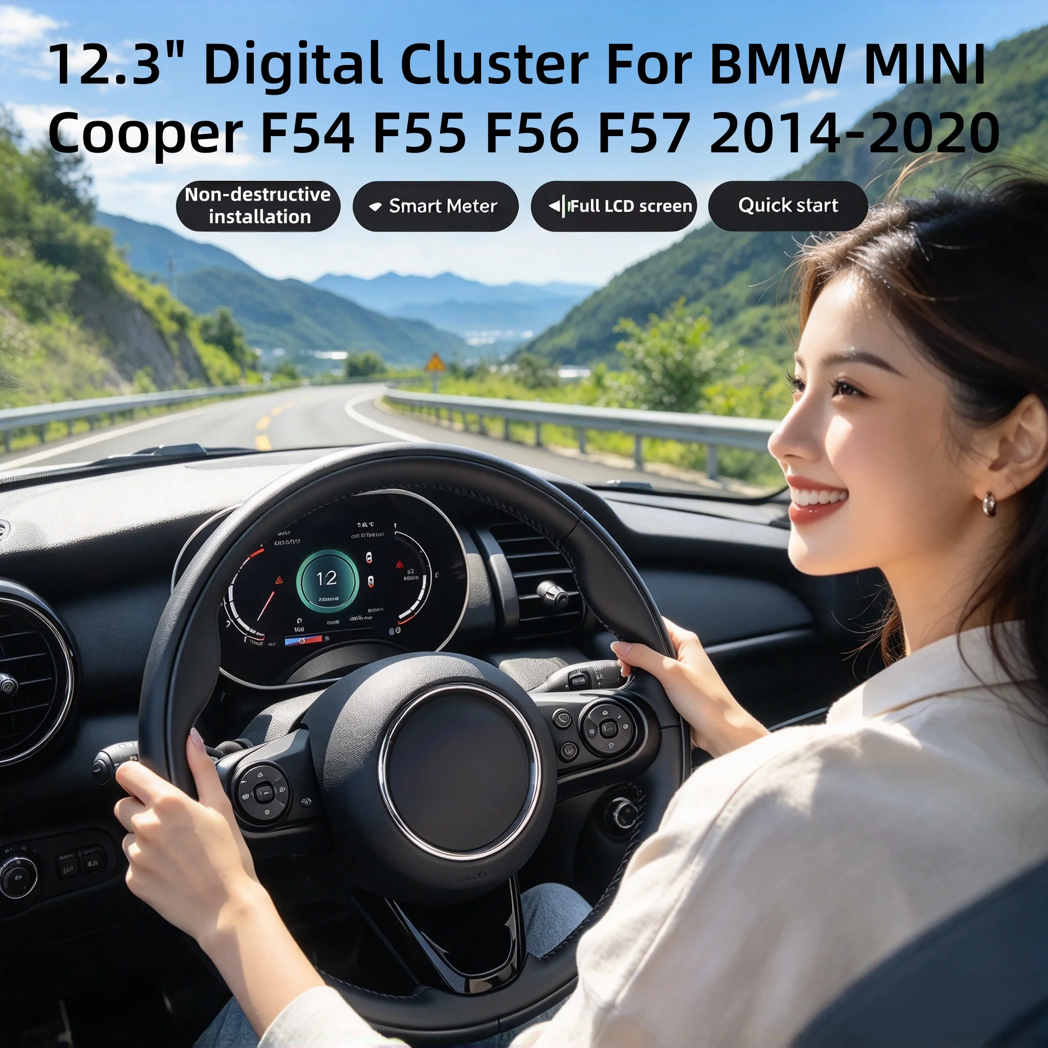 For BMW MINI Cooper F54 F55 F56 F57 Car Ditigal Cluster LCD Dashboard Instrument Panel Multifunctional Multimedia Player