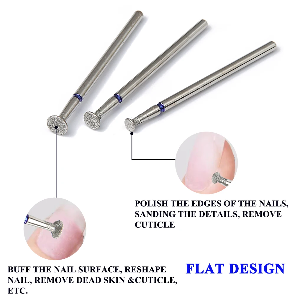 3 stuks diamanten nagelboren voor nagelriemverzorging, manicure en pedicure – professionele elektrische nagelvijlbits voor salongebruik