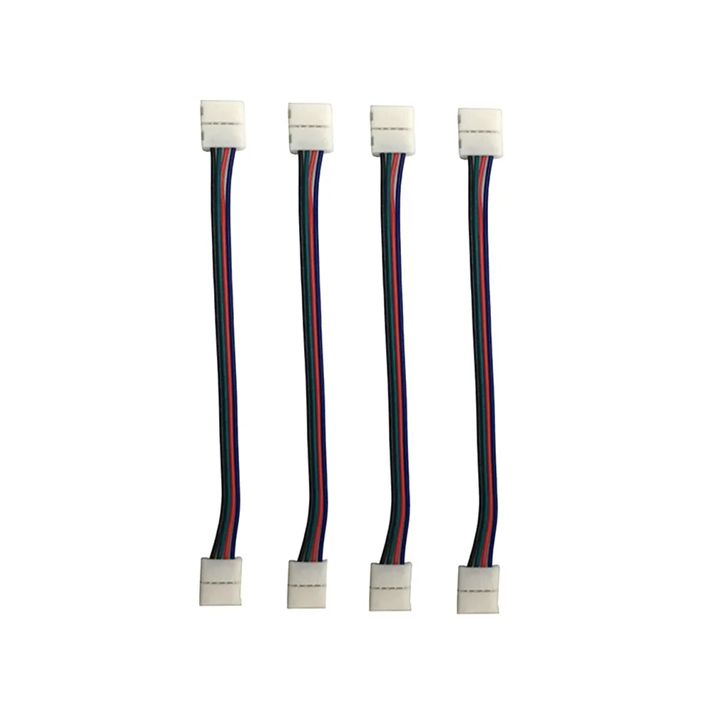 4Pcs 4 Pin Rgb LED Light Strip Connector Solderless Plug and Play for 5050 3528 5630 LED Strip Jumper Extender Power Adapter