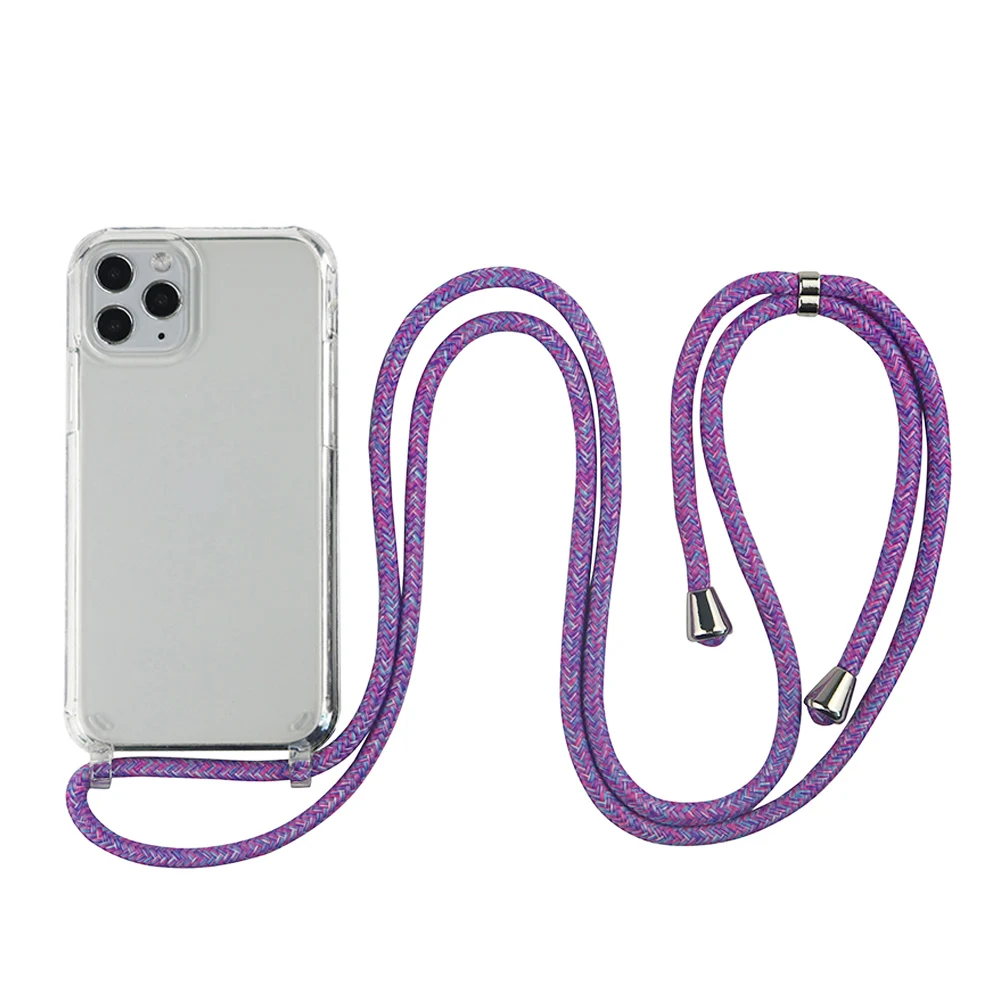 Crossbody Necklace Cord Lanyard Transparent Case For iPhone 13 Pro Max 12 11 Mini 7 8 Plus X XR XS SE 2020 Strap Hang Rope Cover