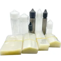 200pcs Clear Heat Shrink Tube PVC Wrap Film for 15ml 30ml 50ml 60ml 100ml 120ml Plastic pen Bottle Fast Shpping