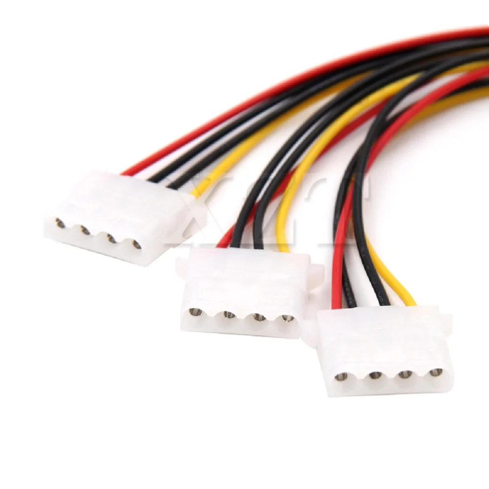 High Quality 4 Pin Molex Male to 3 port Molex IDE Female Power Supply Splitter Adapter Cable Computer 4Pin IDE Power Cables