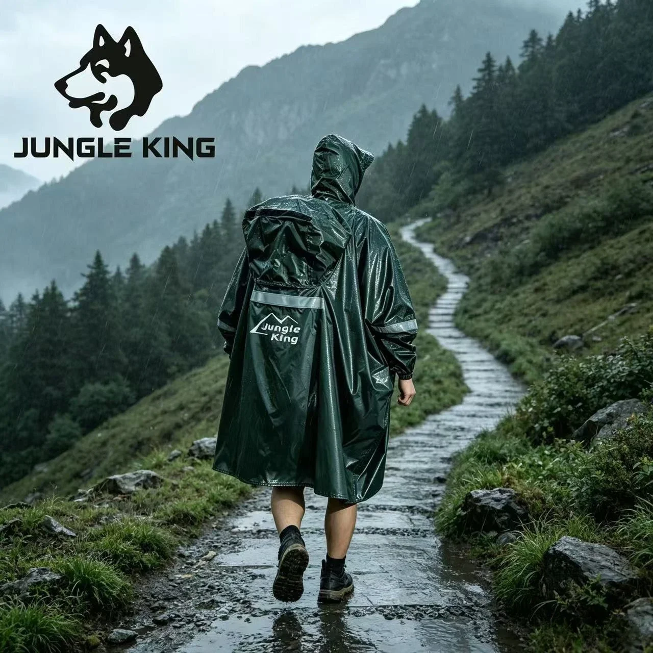 3 In 1 Outdoor Military Raincoat Hooded Sleeve Waterproof Rain Poncho Motorcycle Rain Cover Camping Hiking Travel Rainwear Tent