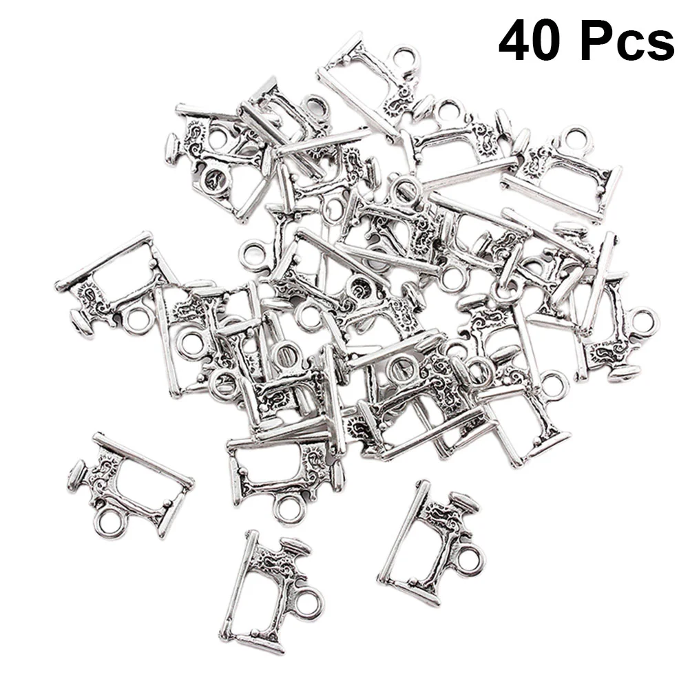 

40pcs Silver Sewing Machine Pendant Creative Mini Charms Alloy DIY Jewelry Making Material Accessories for Bracelet(20pcs in 1 S