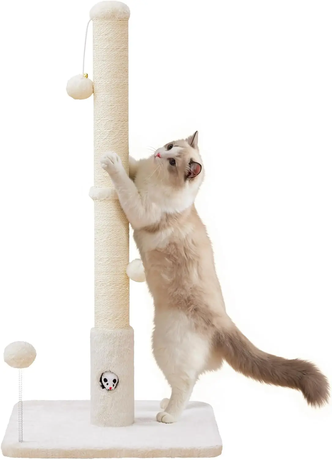 

Cat Scratching Posts 33" for Adults Cats, Cat Scratcher with S Fabric Covering Base and Durable Sisal Rope, Scratcher