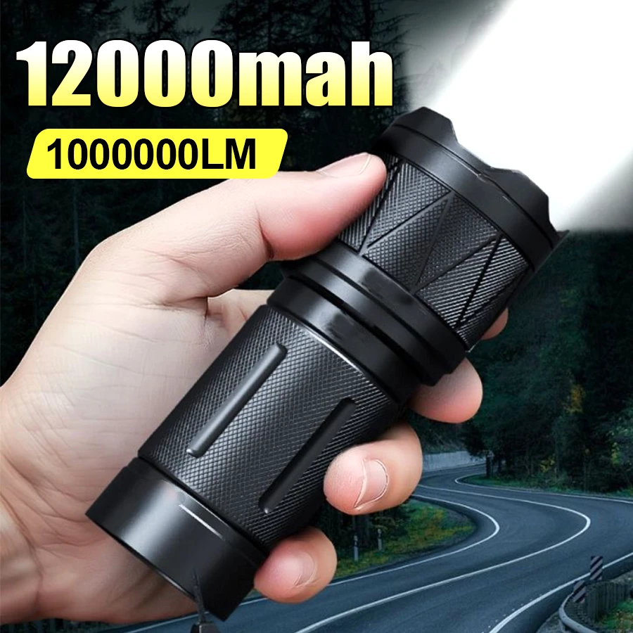 

Upgrade 1000000LM Powerful Led Flashlights Rechargeable 600W Flashlights High Power Zoom Torch Long Range 3500m Tactical Lantren