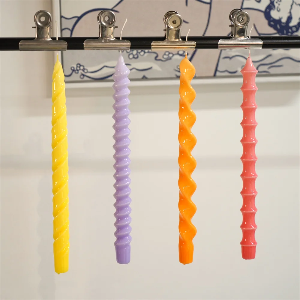 Twisted Taper Candle Molds Long Spiral Silicone Molds for Candle DIY Handmade Candle Making Supplies Home Decor