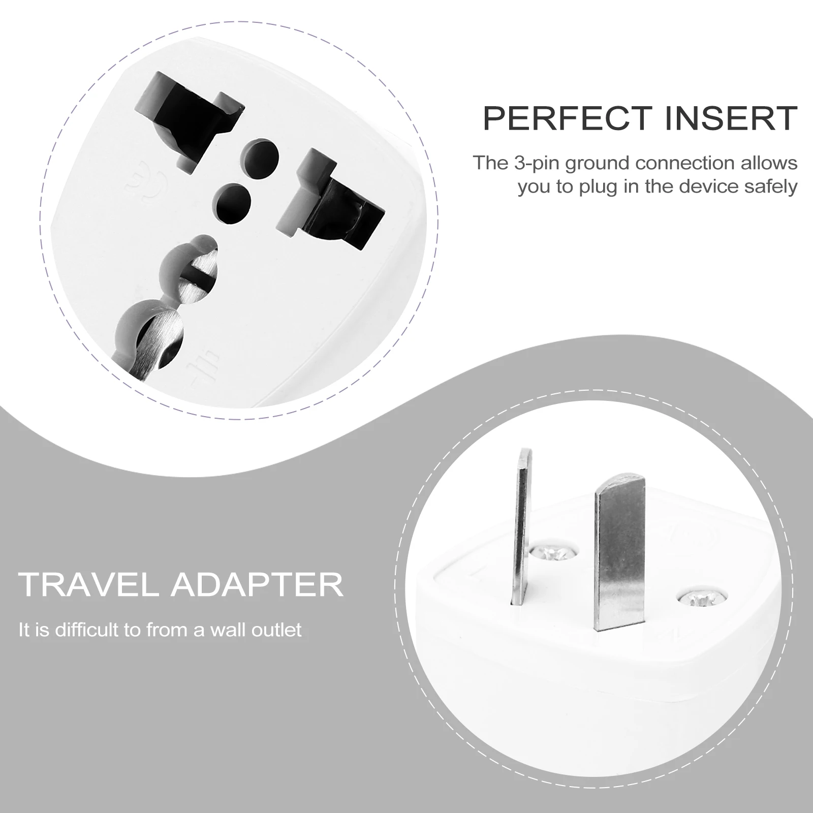 

Universal Plug Converter for Smartphones Laptops Shavers Metal Adapter Converter Travel PowerOutlet Zero