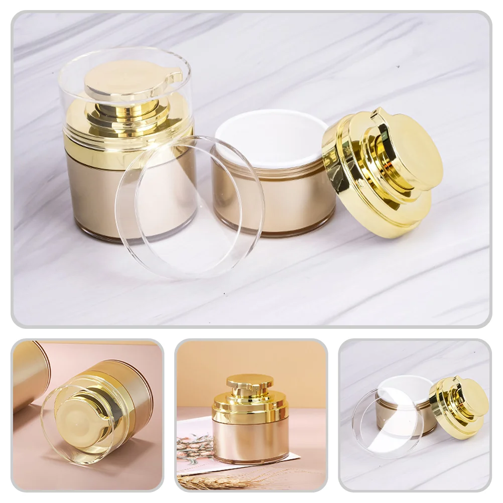 

2 Pcs Vacuum Cream Jar Cosmetics Storage Bottle Creami for Toiletries Make up