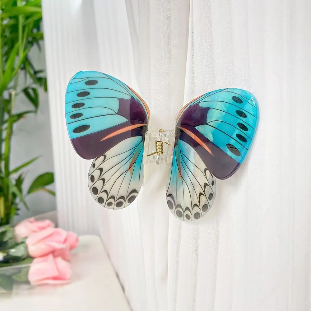 

Fashion Animals Butterfly Hair Claw Elf Printing Butterfly Hair Clip Grab Clip Cute Hairpin Large Shark Clip Female