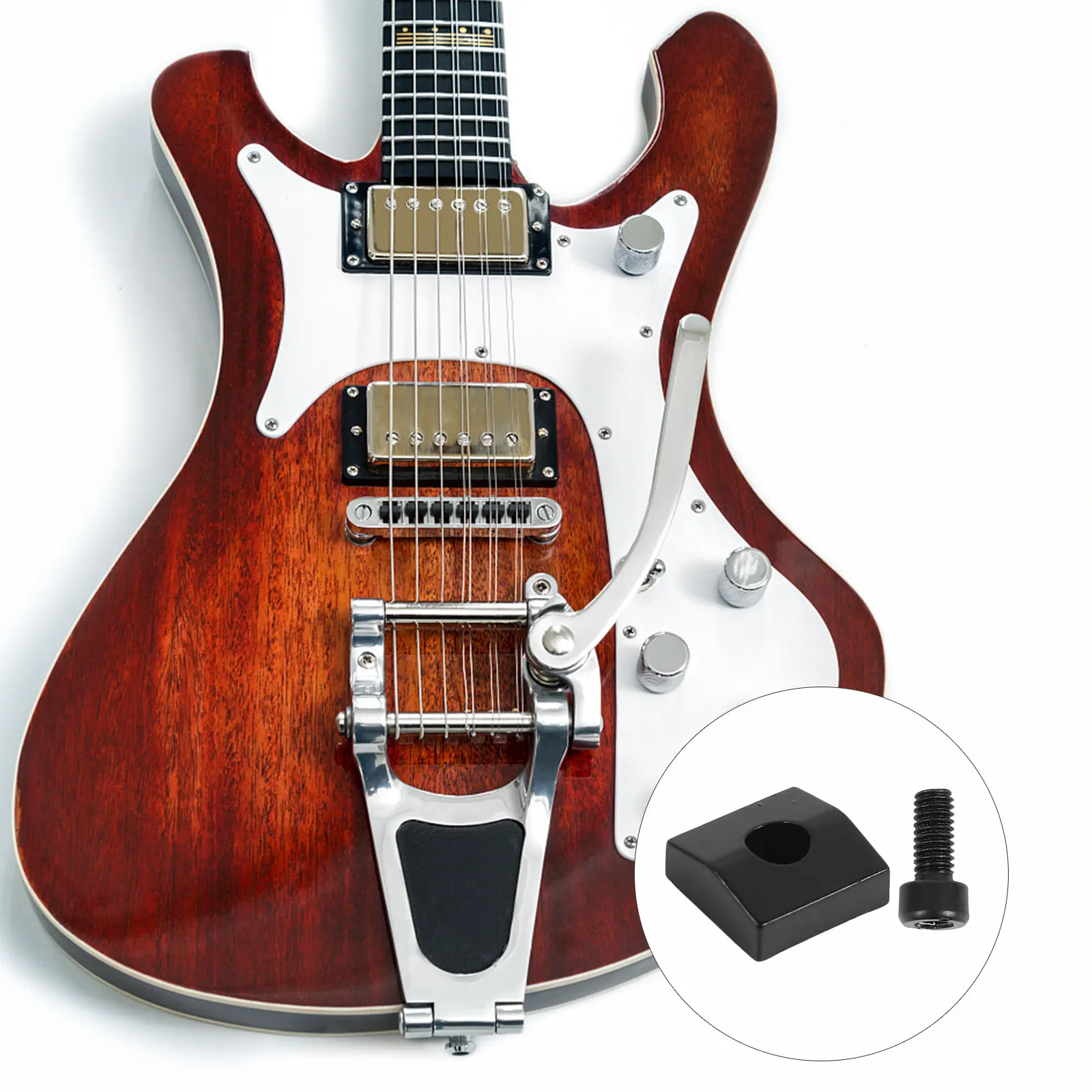 

Locking Nut Clamps Electric Accessories Zinc Alloy Guitar Lock Cap Tremolo Bridge Replacement Screws Included Double Rocker