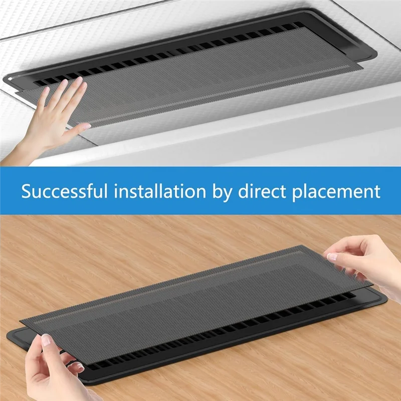 AT51-Couvercles de ventilation de sol, couvercles de ventilation magnétiques 4x12 pouces, filtre de ventilation d'écran en maille, couvercles de ventilation de registre de sol pour le sol de la maison