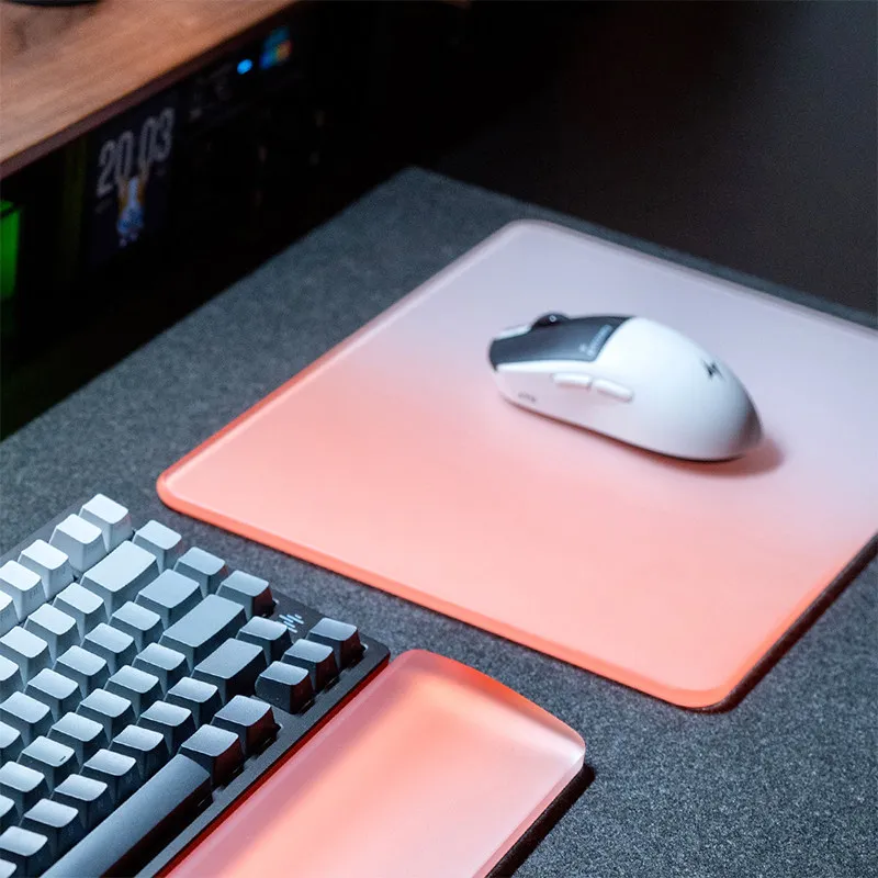 Custom Gradient Color Acrylic Mousepad, Premium Glass Alternative for Gaming Office, Esports Smooth Surface Desk Gift