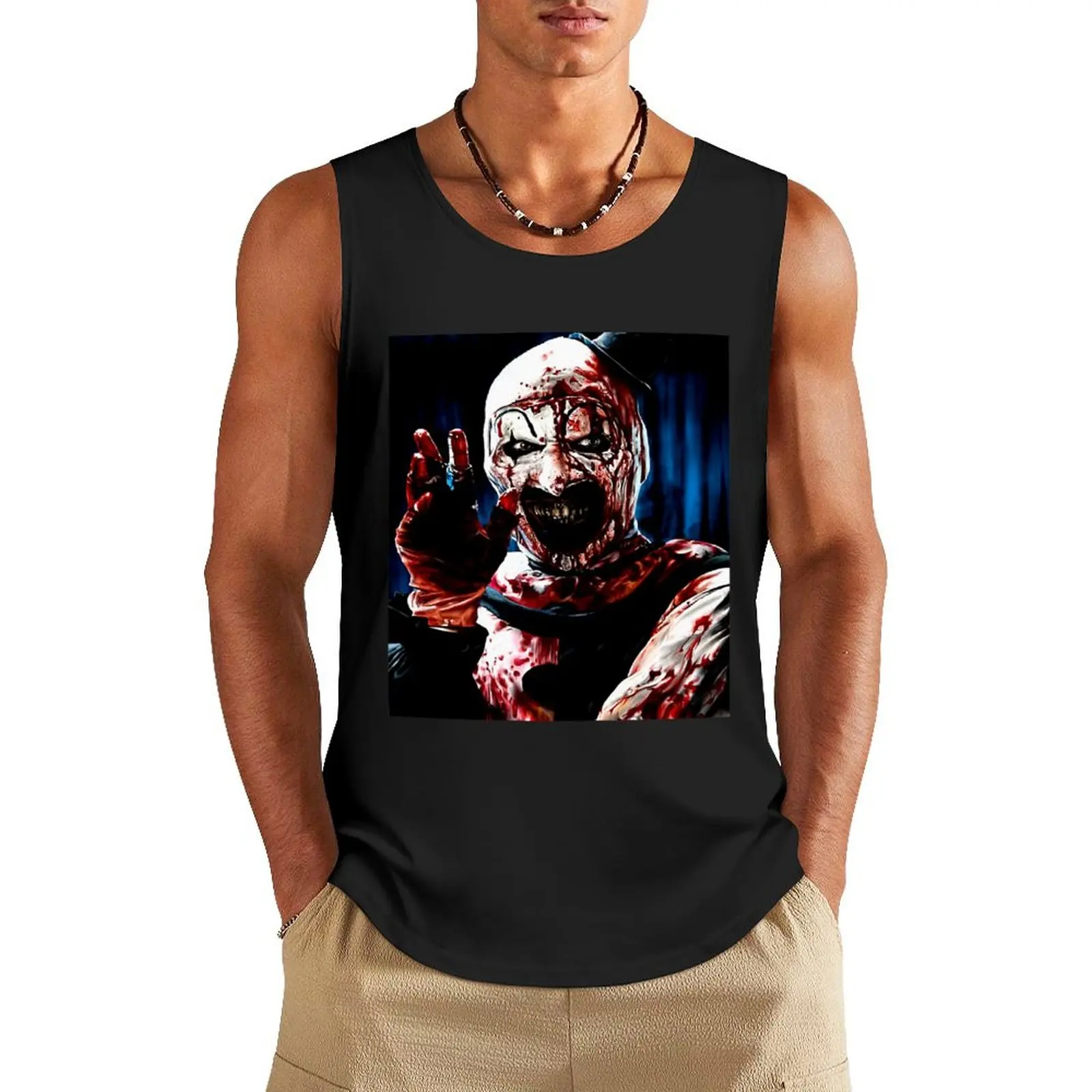 

The Clown Drawing Art Tank Top sleeveless Men's t-shirts clothes for men gym training accessories man vest
