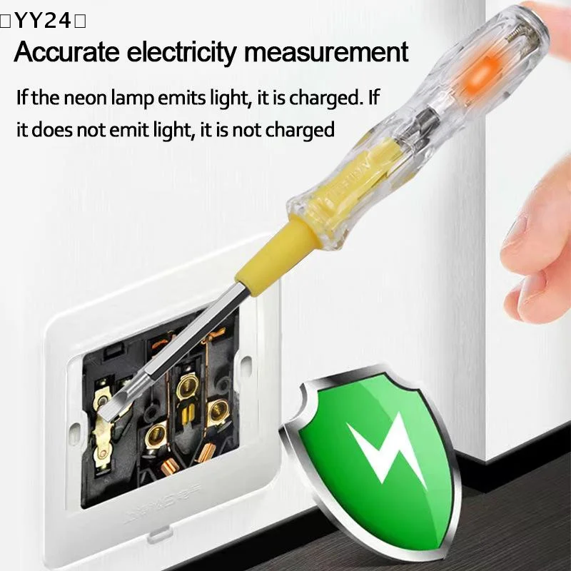 

뷰YY24ováхраняющая 3 шт. электрическая тестовая ручка 100-500 В электрический тестер многофункциональный тестовый карандаш шлицевая двуглавая отвертка тестер ручка