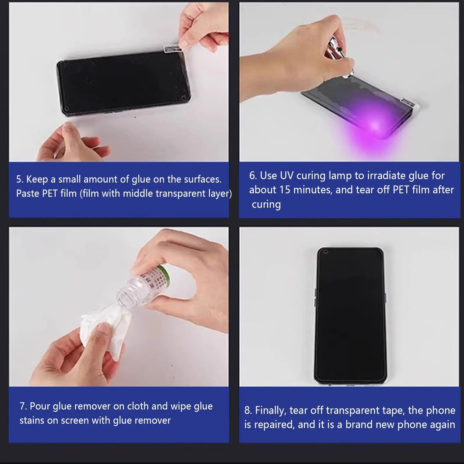 Cell Phone Glass Scratch Screen Repair Fluid Fix Cracked Cell Phone Screen Glue Cellphone Screen Liquid Protector Kit