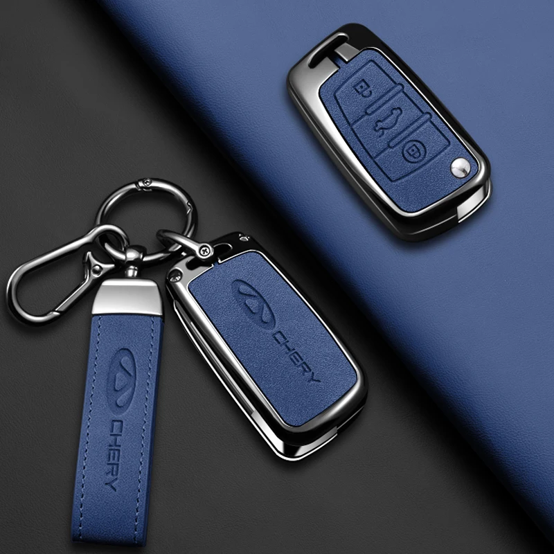 

Чехол для автомобильного ключа Chery Tiggo 2 3 5 3X Fulwin2 Son of the Orient ARRIZO7 E3 E5 A3 A5 Чехол для ключа Автомобильный чехол для ключей Кожаный чехол из цинкового сплава