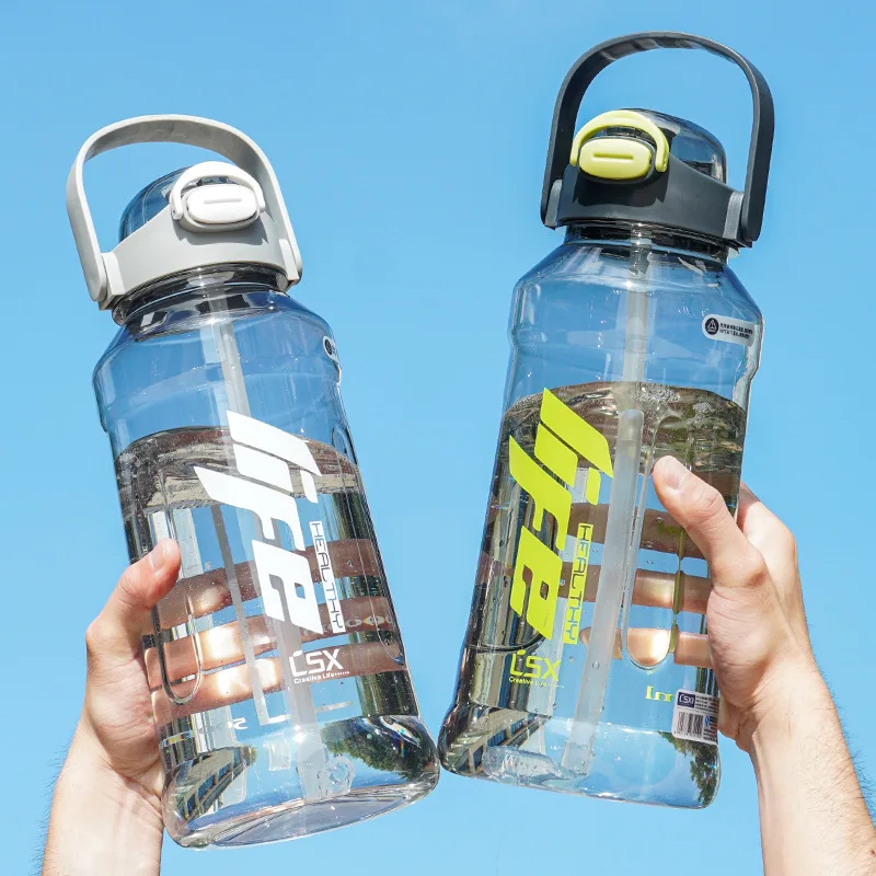 1500ml Minimalist Plastic Sports Water Cup Heat-Resistant Portable Outdoor Travel Large Capacity Leisure Summer Version