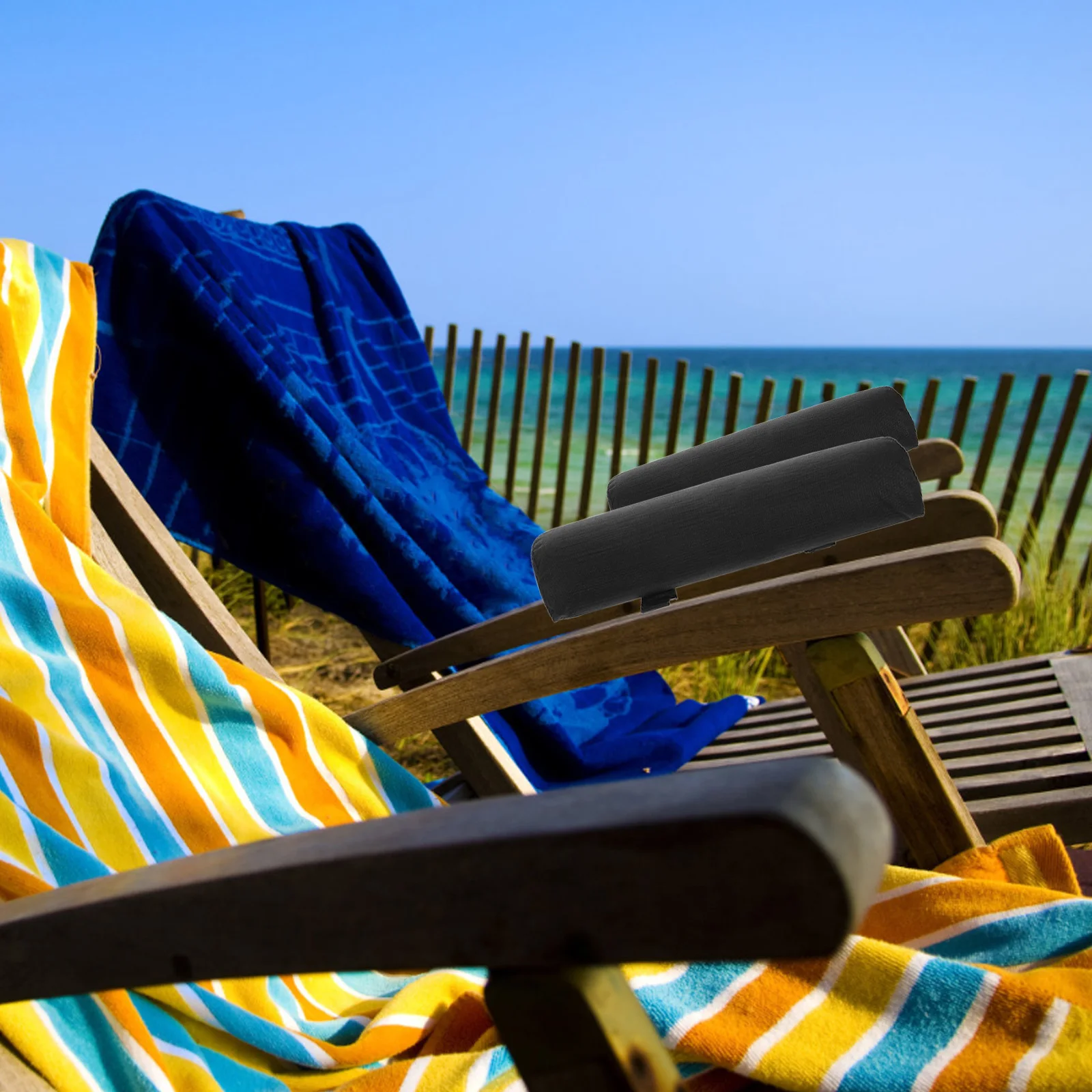

1 Pair Foldable Chair Armrest Pads Outdoor Elbow Cushion Replacement Soft Armrest Foldable Cushion Beach Chair Balcony