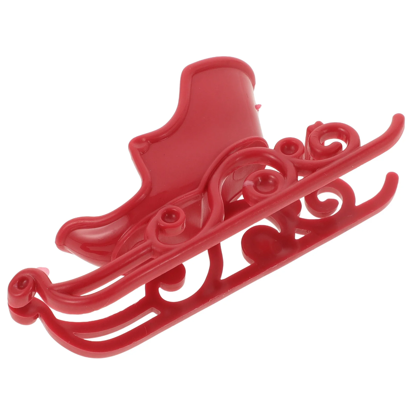 

Miniature Sleigh Christmas Decor Red Plastic Sled For Tree Table Centerpiece Home Office Holiday Party Decoration
