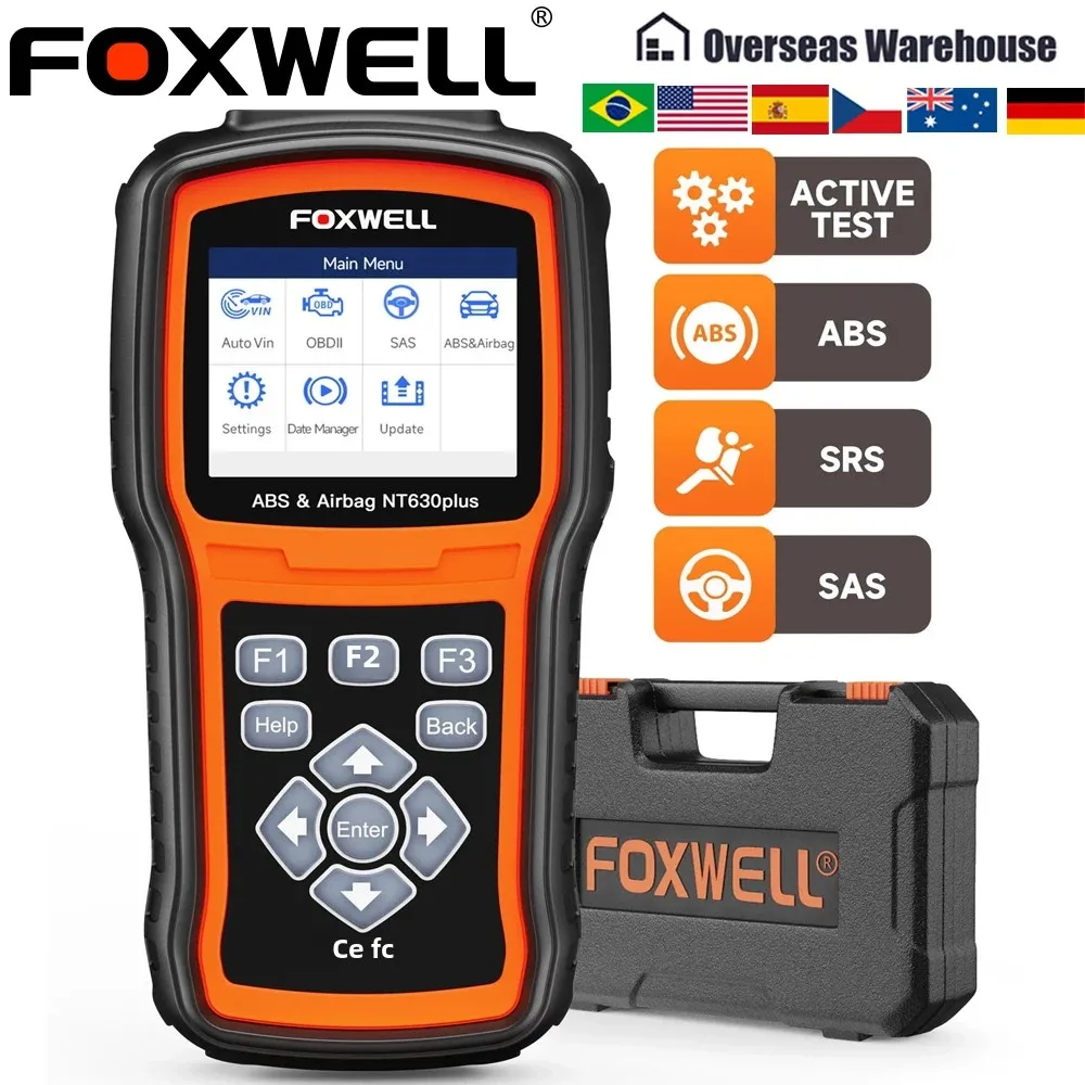 Foxwell NT630 Plus Skaner samochodowy OBD2 Kontrola silnika ABS SRS EPB OIL SAS Czytnik kodów kalibracyjnych OBD 2 Narzędzie diagnostyczne do