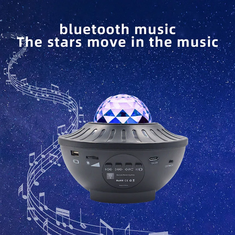LED Starry Galaxy Projector Bluetooth USB Music Player Night Light Romantic Ocean Colorful Projector for Kids Bedroom Home Decor