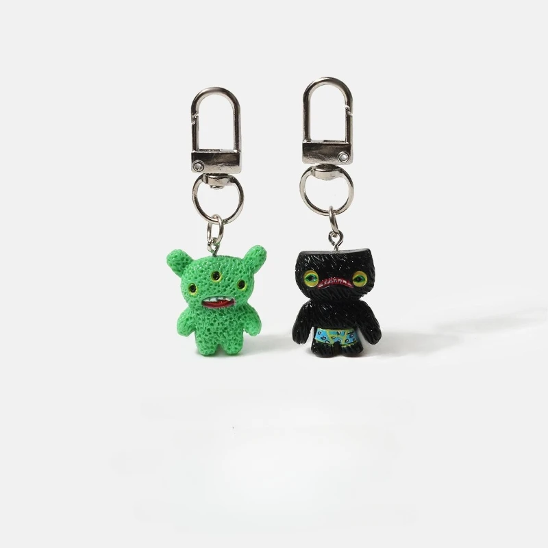 FUGGLER Junges Monster Anime Cartoon Hässliches Niedliches Kleines Monster Schlüsselanhänger Lustiger Bunter Pelzmonster Rucksackanhänger Accessoire – Detail 6