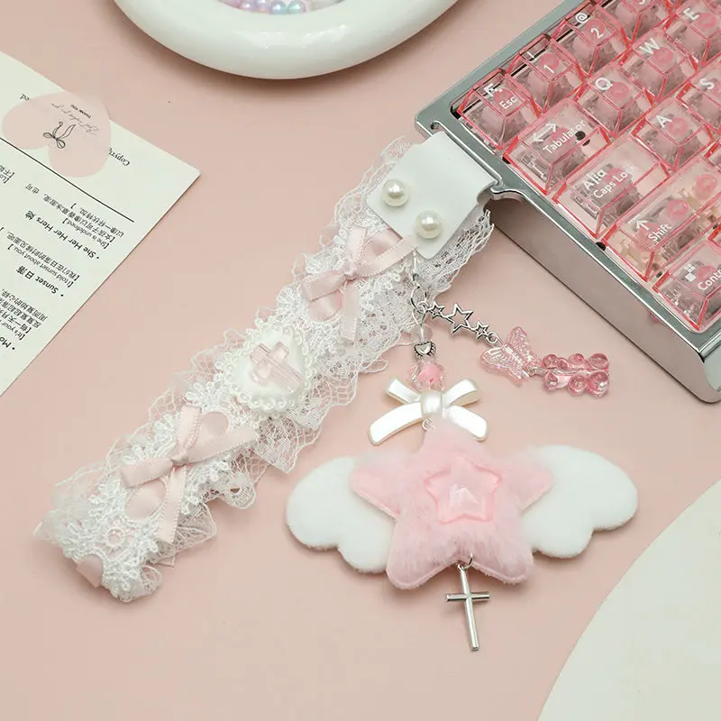 Lace Butterfly Keyboard Ribbon Strap Customization Magnetic Axis Keyboard Strap Wooting Atk68 Drunkdeer Looting Decor Gift Cute