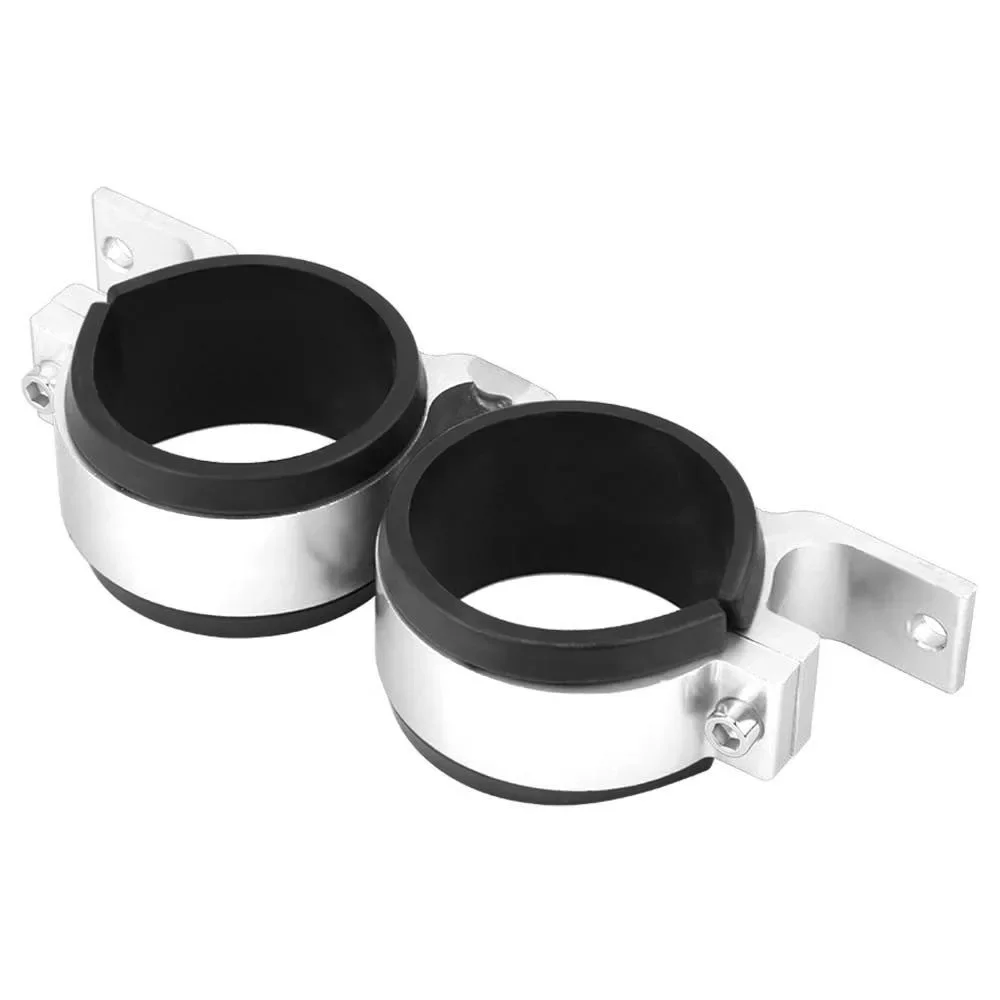 Aluminum 60MM Twin Fuel Pump Filter Mounting Bracket Cradle Dual Clamp Holder Double Fuel Pump Support Bracket