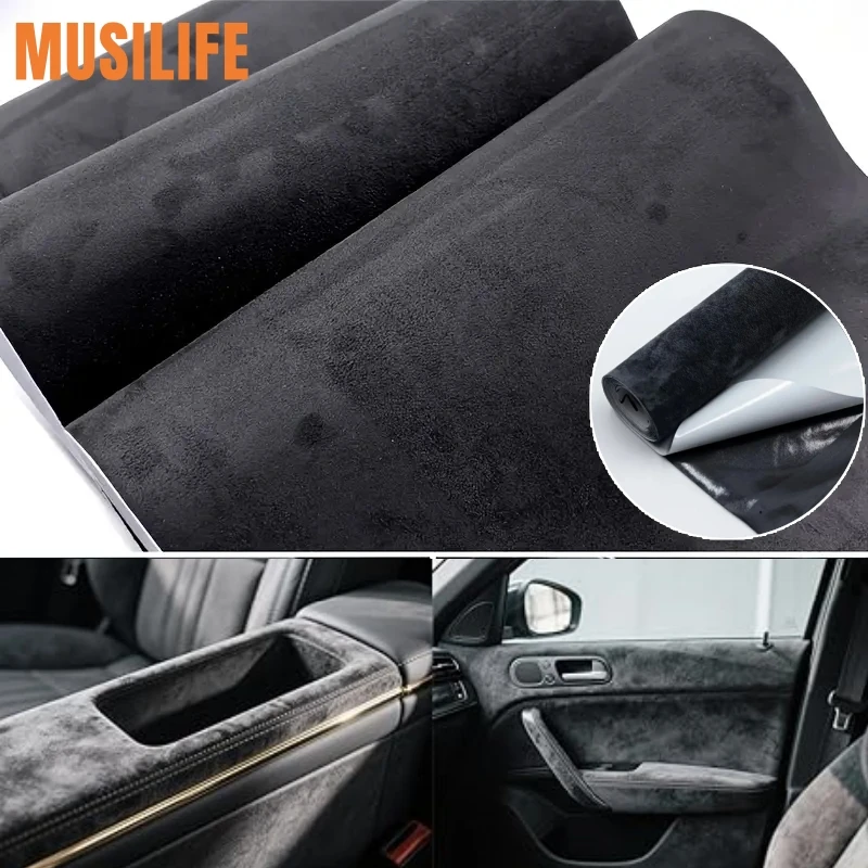 

Suede Fabric Self-adhesive Adhesive Cloth for Car Interior Modification Door Panel Workbench Faux Suede Leather Sticker DIYCraft