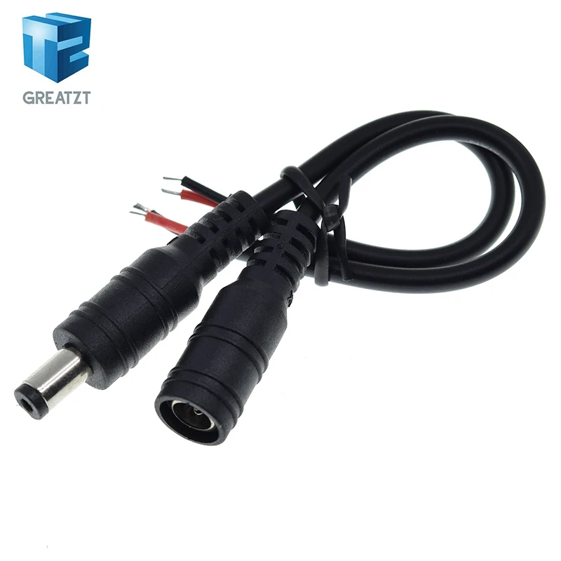 GREATZT 1Set 5.5x2.1 Plug DC male or Female Cable Wire Connector For 3528 5050 LED Strip Light For diy