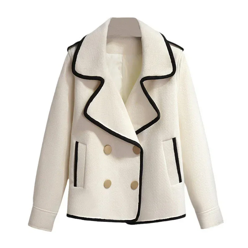 

Off-white woolen jacket women's short small new spring and autumn explosion high-end winter woolen coat