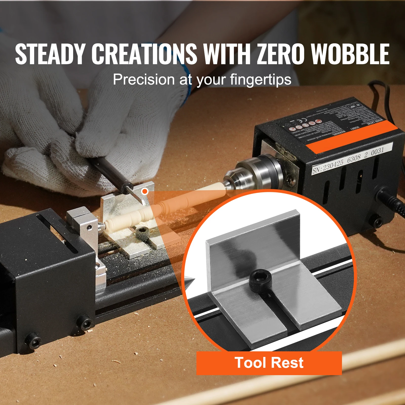 SucceBuy Mini Máquina de Torno de Madeira 2.76inx6.3in 24VDC 96W Acessórios de Máquina 7 Velocidades para DIY Carpintaria Broca Ferramenta Rotativa