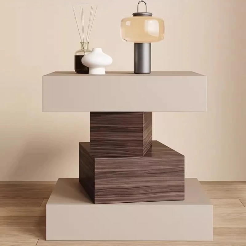 الشمال الحديثة طاولة السرير الصغيرة الخشب المخفية تخزين غريب الكبار الجانب منضدة درج طاولة آمنة دي Chevet الأثاث