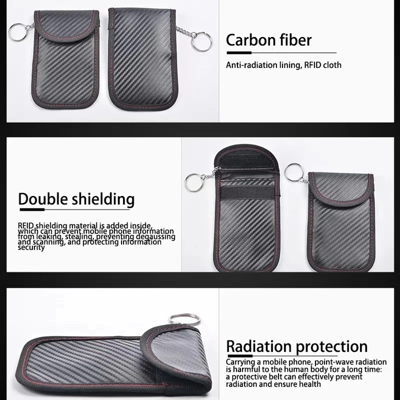 1Car Key Signal Shielding Box Faraday Cage Remote Control Package Keyless Rfid Shielding Package Car Accessories
