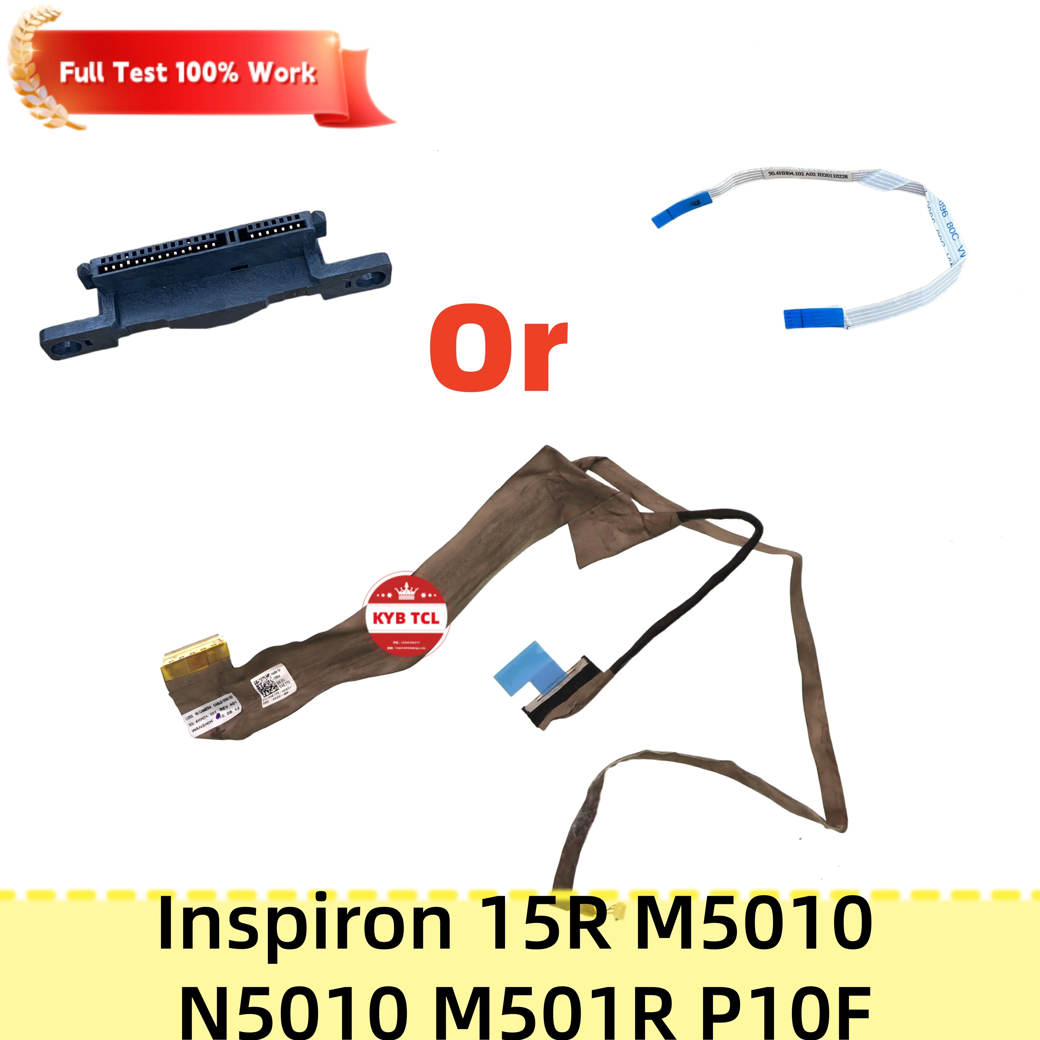50.4HH04.102 50.4HH04.101 50.4HH01.101 CN-04K7TX 04K7TX 4K7TX Cabo do Touchpad para Dell Inspiron 15R M5010 N5010 M501R P10F, Cabo de Vídeo LCD LVDS LED, Conector SATA para Disco Rígido HDD