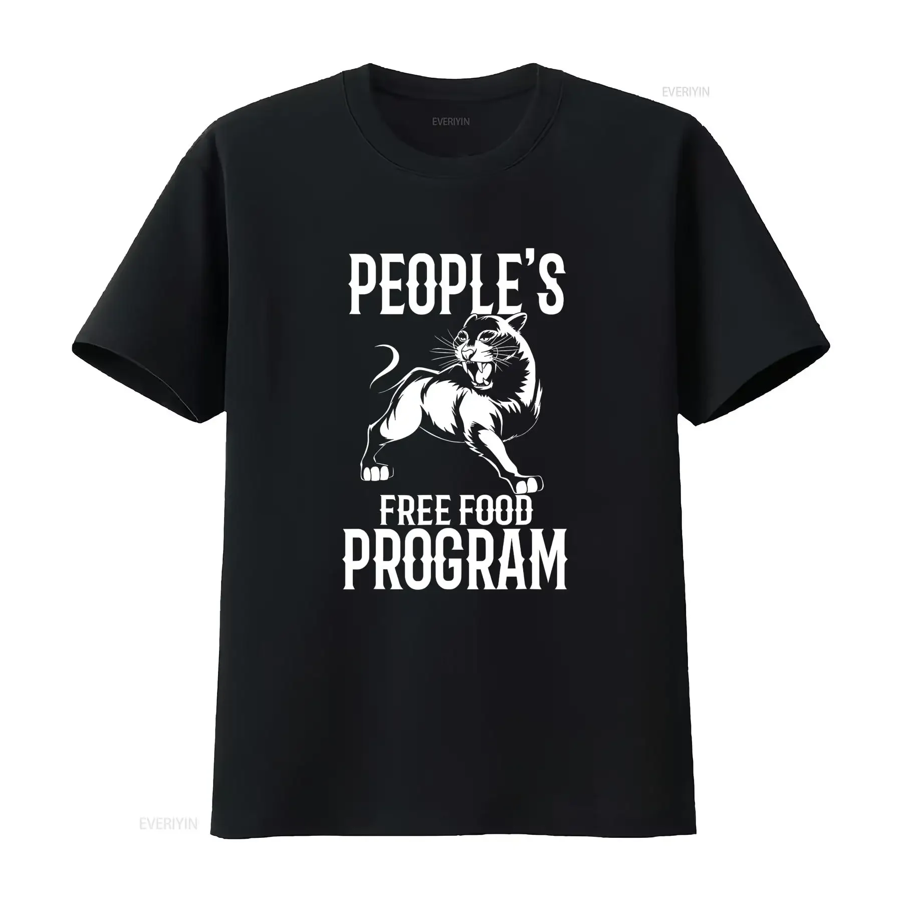 Panther Free Food Program Black History T Shirt vintage Washed graphic streetwear fashion Breathable Top For Everyday Wear