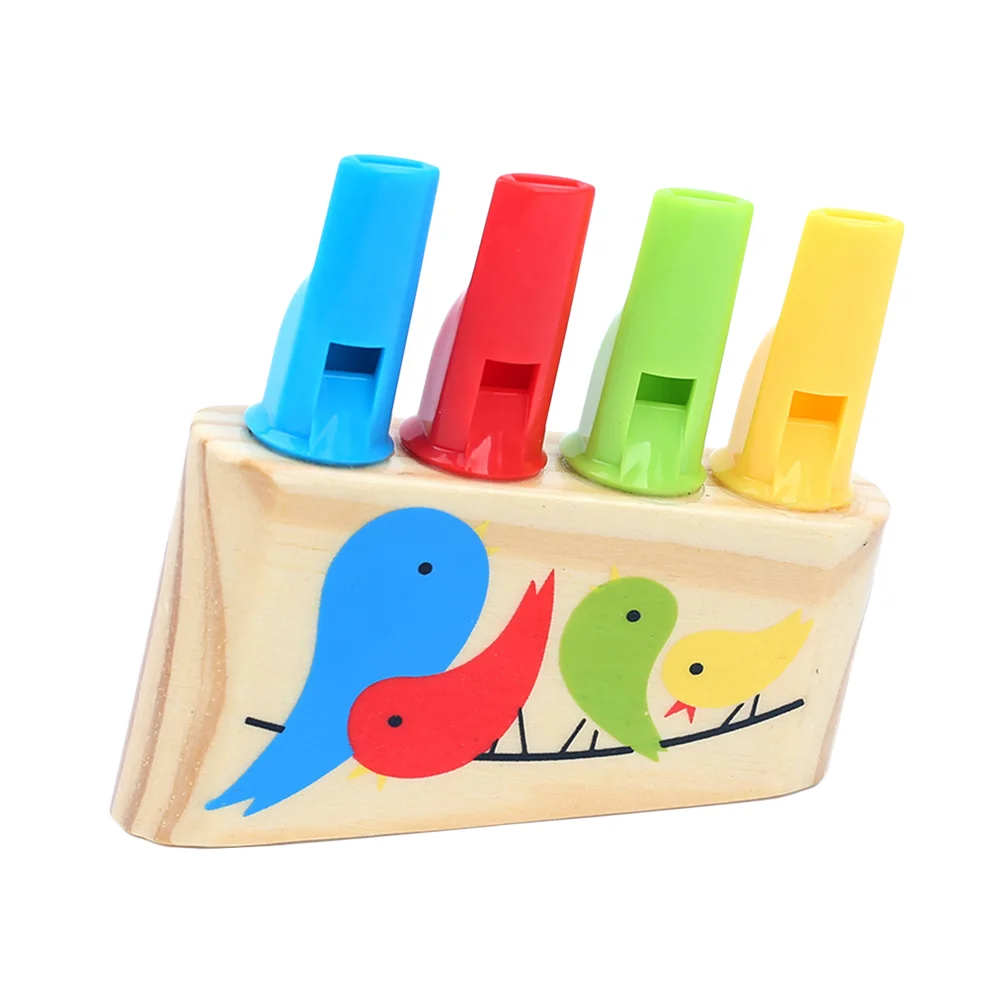 Fun Whistle Toy Bird for Kids Wooden Potential Development Whistles Educational