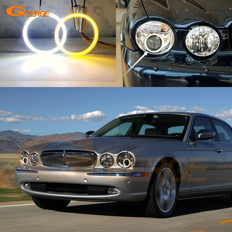 

Для Jaguar XJ XJ6 XJ8 X350 X358 2003 2004 2005 2006 2007 2008 2009 Отличный DRL Ультра яркий SMD светодиодный комплект Angel Eyes Halo Rings