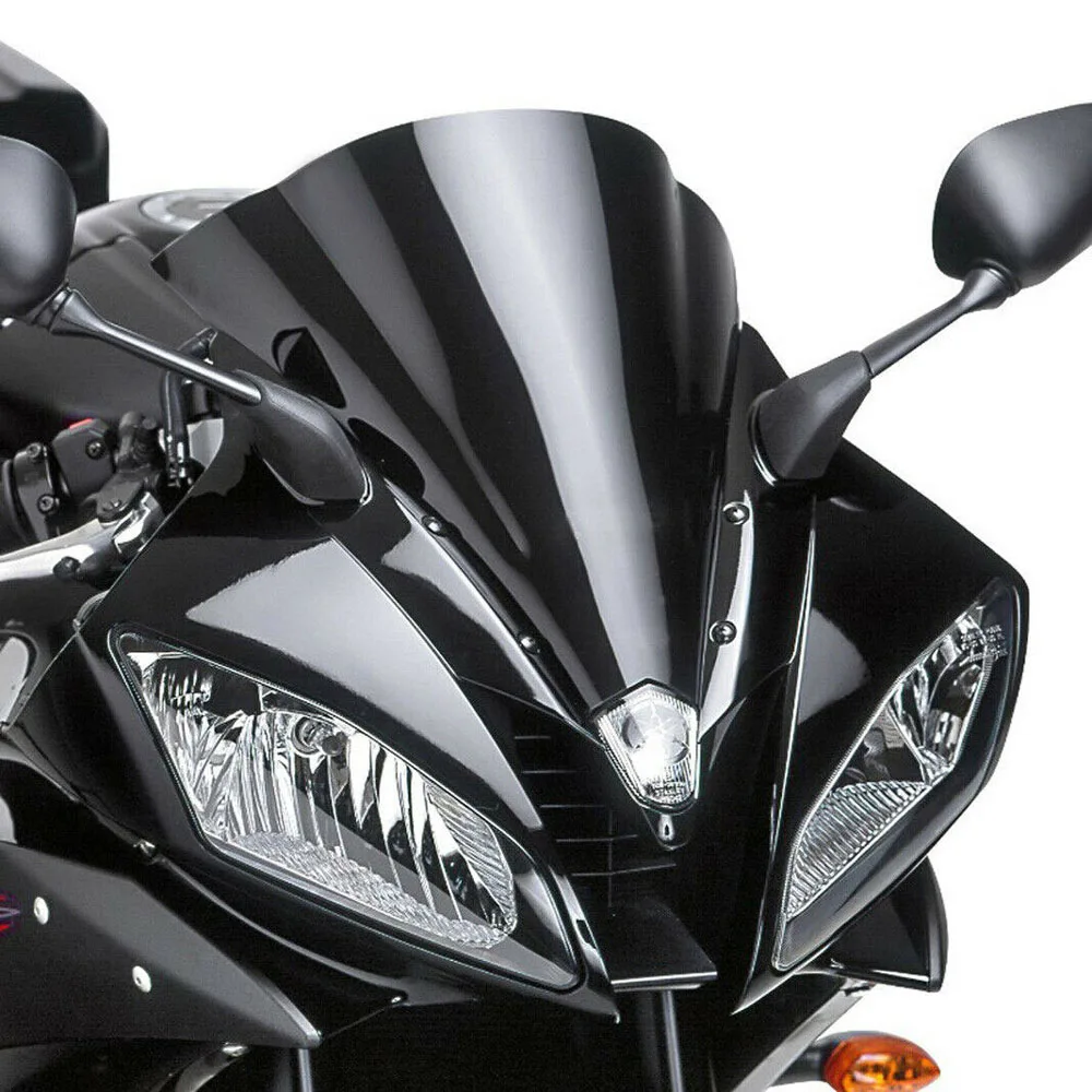 WAASE Motorcycle Double Bubble Windscreen Windshield Fly Shield Screen Wind Deflector For Yamaha YZF R6 YZF-R6 RJ11 2006 2007