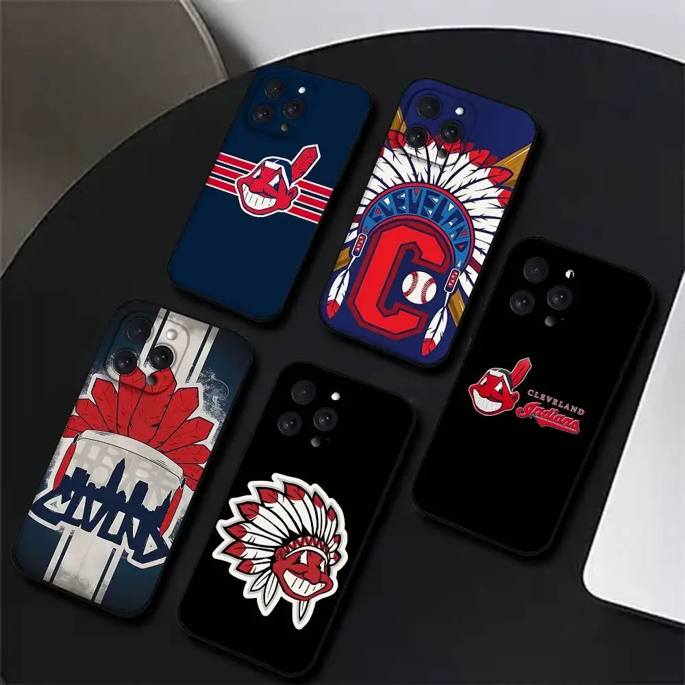 

Чехол для телефона Cleveland Indians для iPhone 17, 16, 15, 11, 13, 14 Pro Max, X, Xr, Xs Max, 12 mini, черный, защитный чехол-накладка
