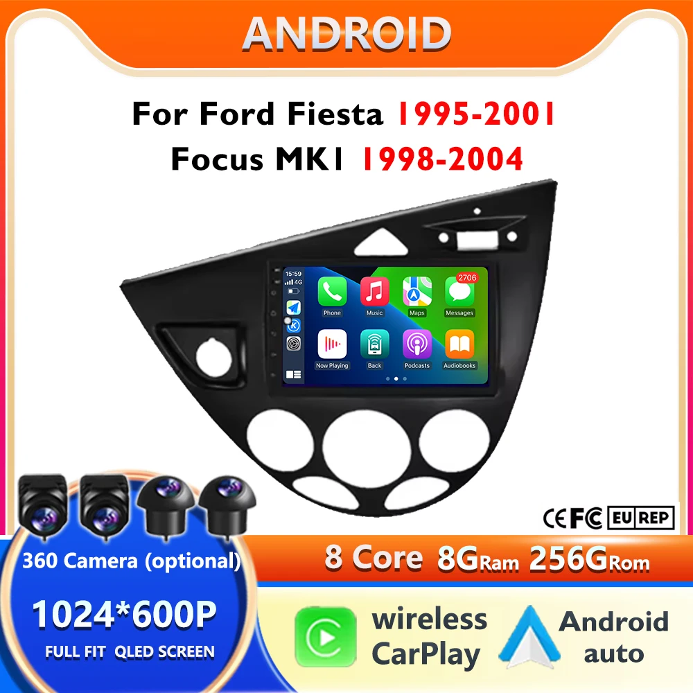 

2din Android 14 For Ford Fiesta 1995-2001 Focus MK11998-2004 7 Inch Multimedia Car Radio Stereo Carplay Autoradio Head Unit Auto