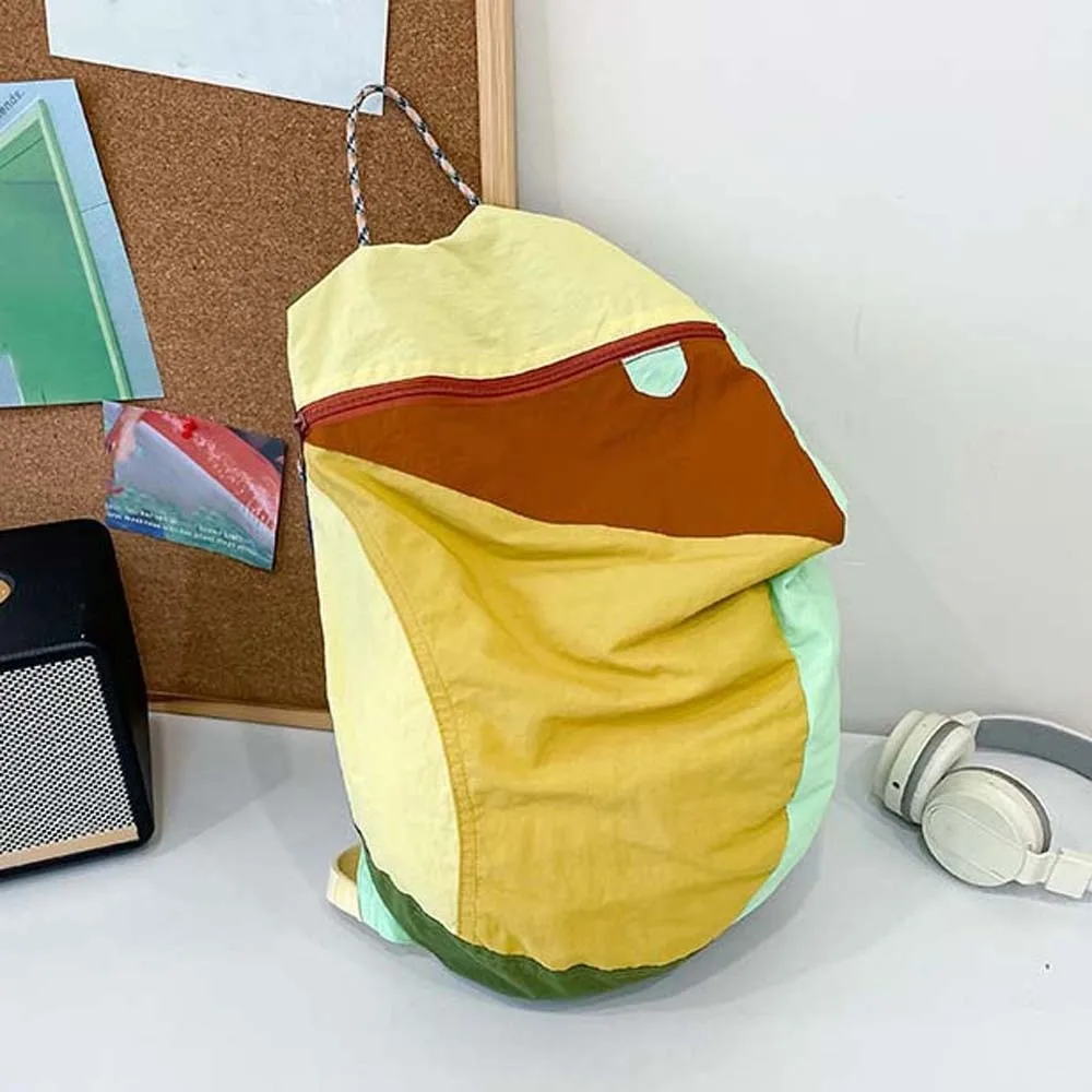 Durable Contrast Color School Bag Lightweight Large Capacity Nylon Sport Daypack Fixed Webbing Scratch Prevention